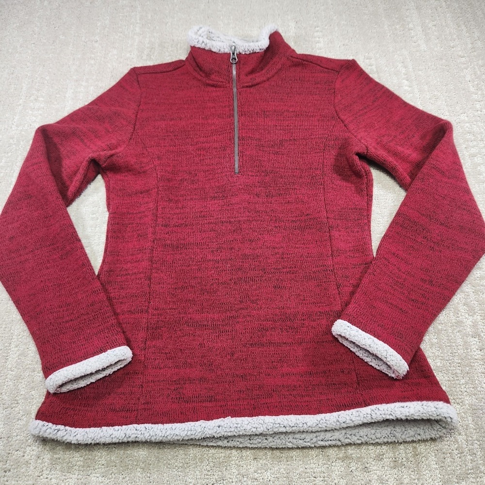 Kuhl Sweatshirt Women Small Alska Soft Sherpa Fleeceโ 1/4 Zip Hiking Pullover